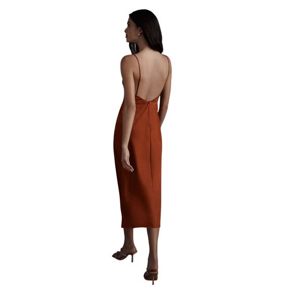 BHLDN August Satin Charmeuse Midi Dress Size US 10 NEW - Picture 2 of 14